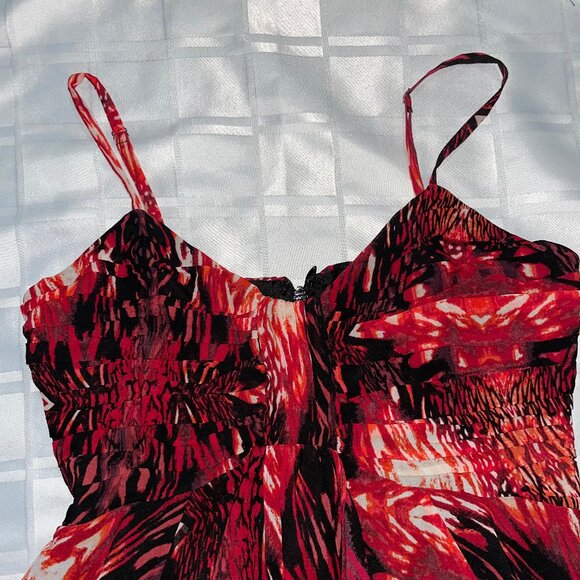 Red chiffon party mini dress 6 - Picture 5 of 16